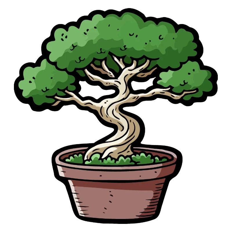 Comic Bonsai Baum