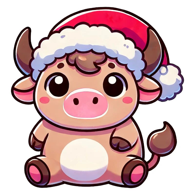 Mignon Chibi Noël Vache Dessin Animé