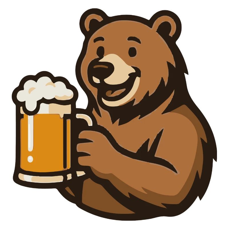 Bär mit Bierglas Illustration