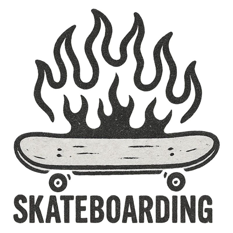 Flammen Skateboarding Illustration