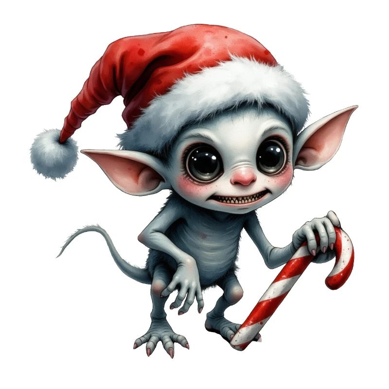 Elfe de Noël avec canne