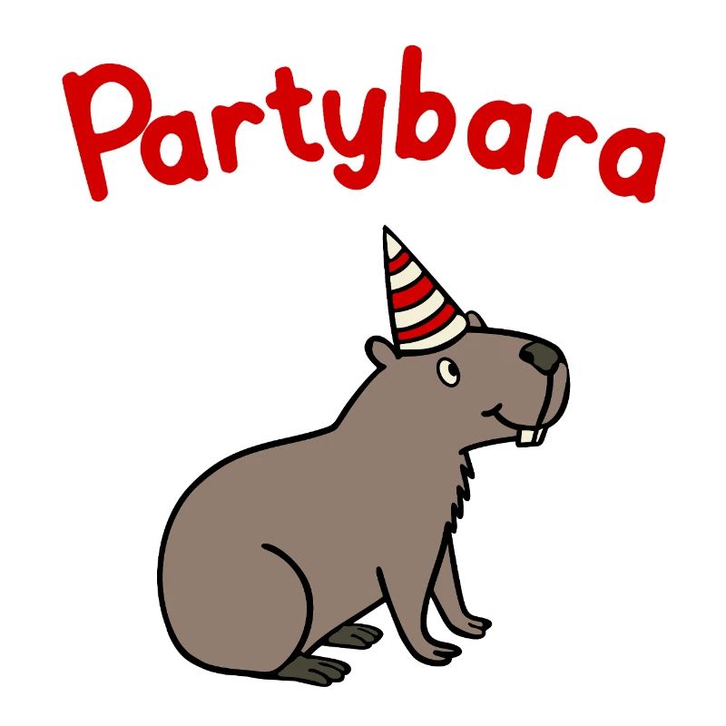 Partybara – the cheerful capybara with a party hat