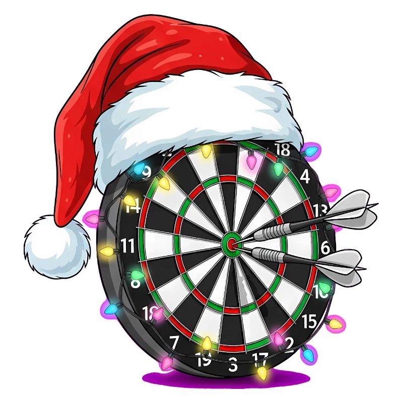 Cible de fléchettes avec Bande dessinée du Chapeau du Père Noël