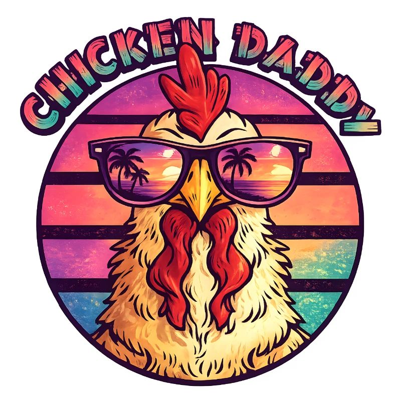 Design rétro de lunettes de soleil coq Chicken Daddy