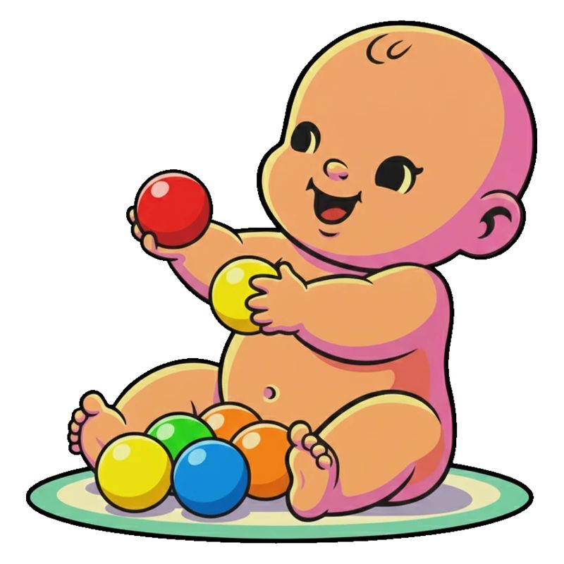 Bébé Joyeux avec des Balles Colorées