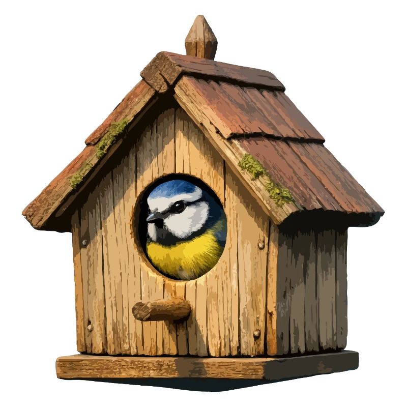 Niche à oiseaux bleu