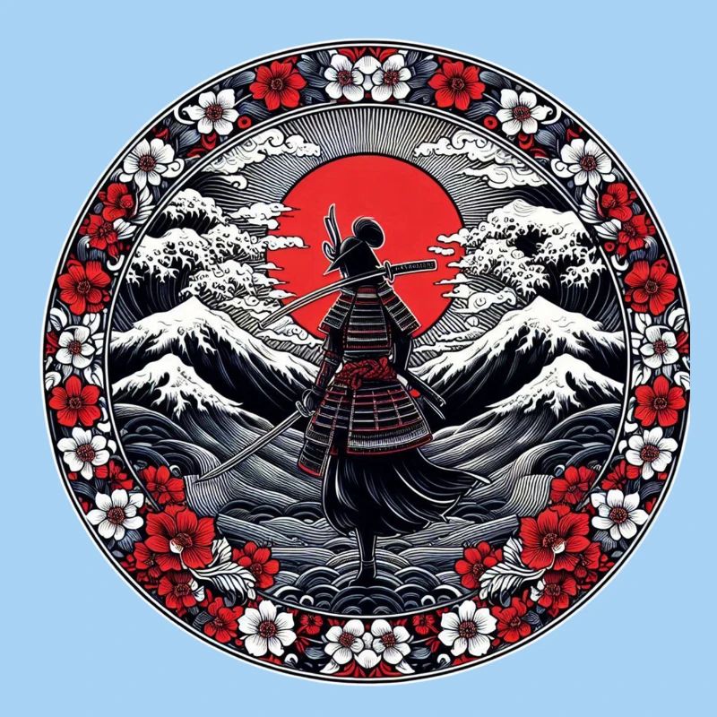 Ombre Samurai Mädchen Kirschblüte