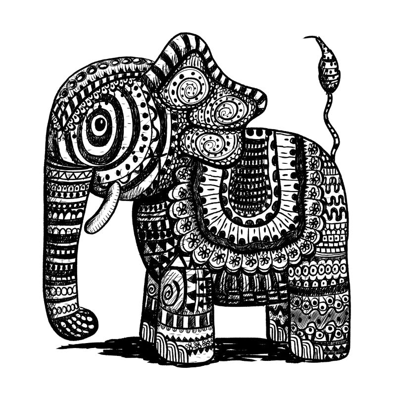 Power Elephant With Pattern I India I Gift Ethno