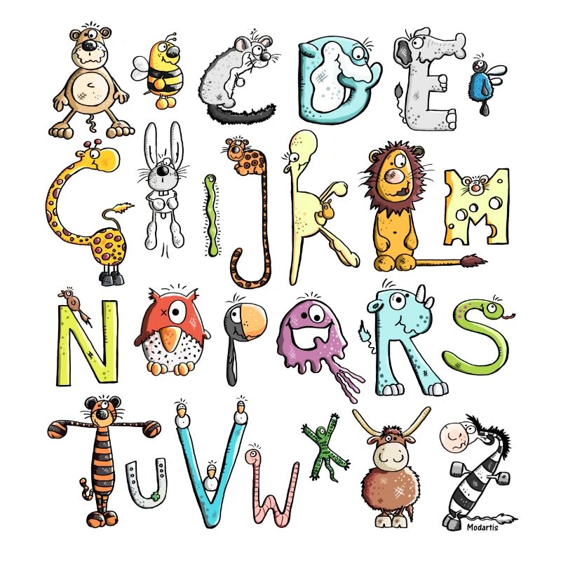 Buntes Tier Alphabet - ABC