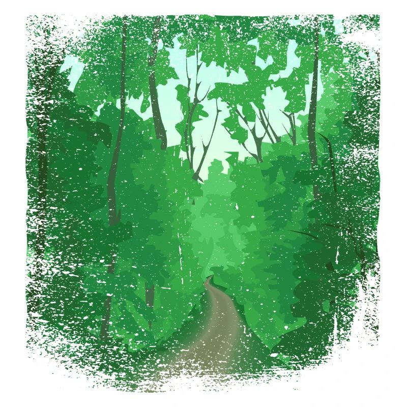 Chemin forestier avec bordure effilochée