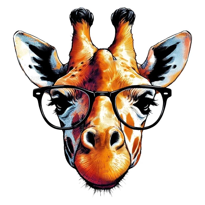 Giraffe mit Brille
