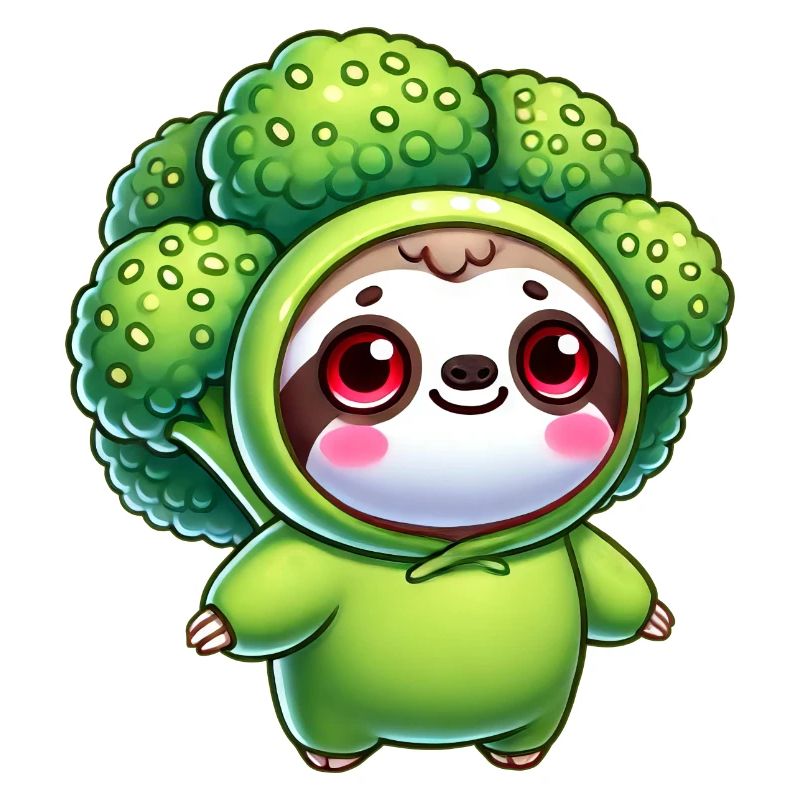 Sloth Broccoli Vegetable Costume Carnival
