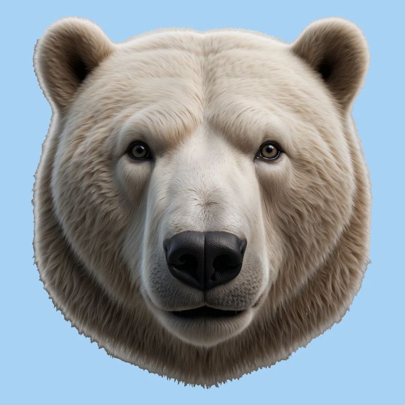 Majestic Polar Bear Face Design