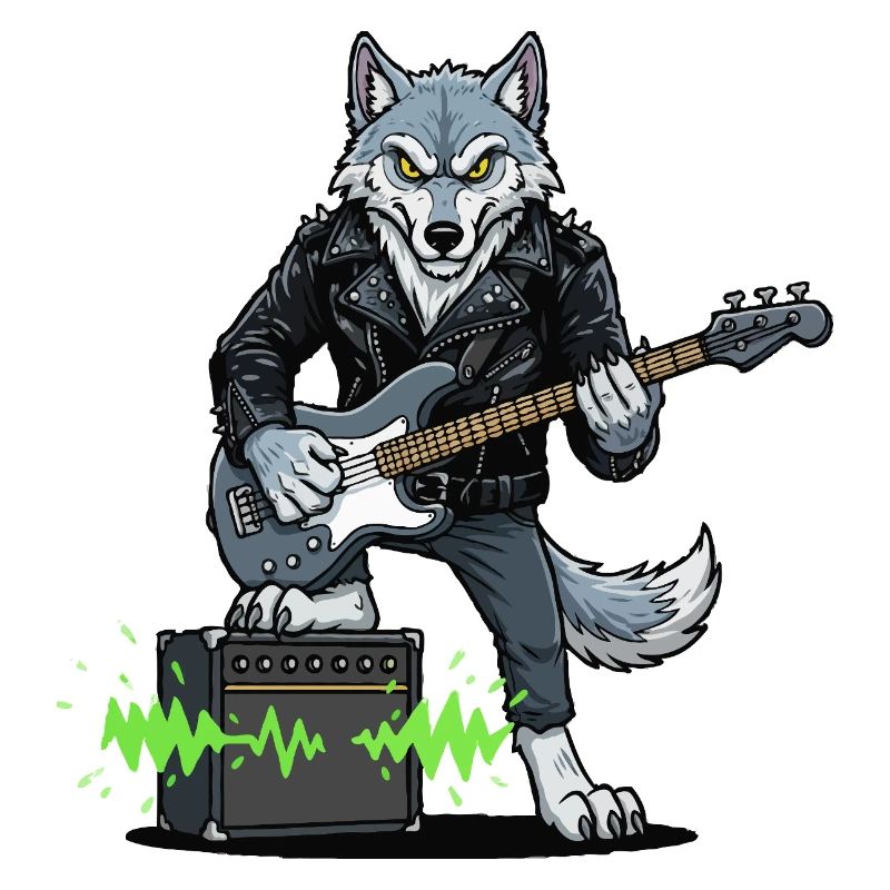 Rockerwolf with leather jacket