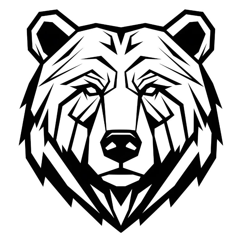 Geometrischer Bär Linienkunst