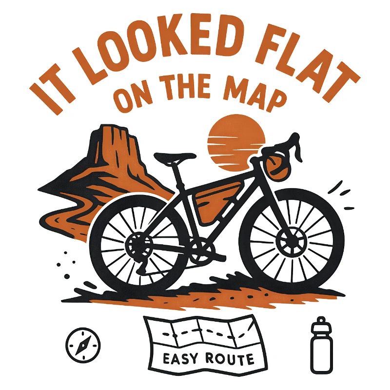 Tee de l’itinéraire cycliste Flat On the Map