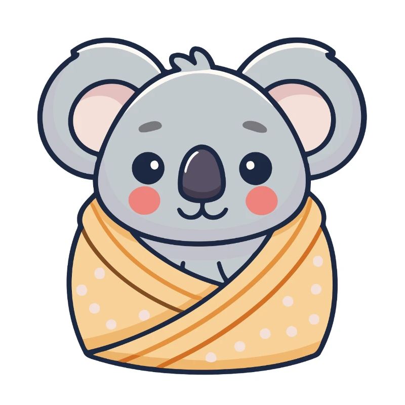 Koala cocon douillet pastel