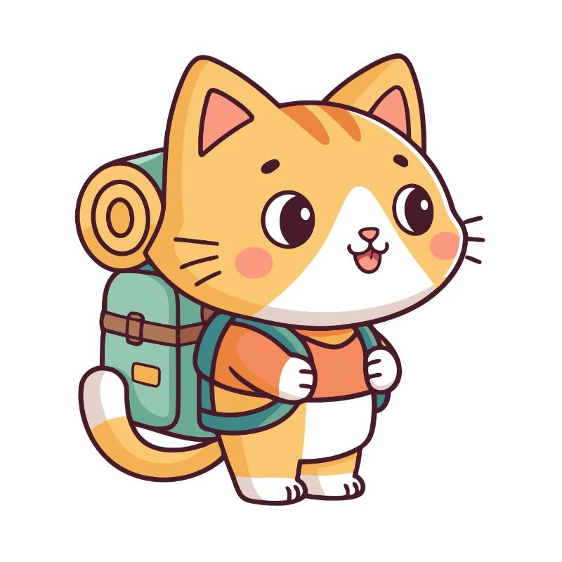 Kawaii Hiker-Kätzchen
