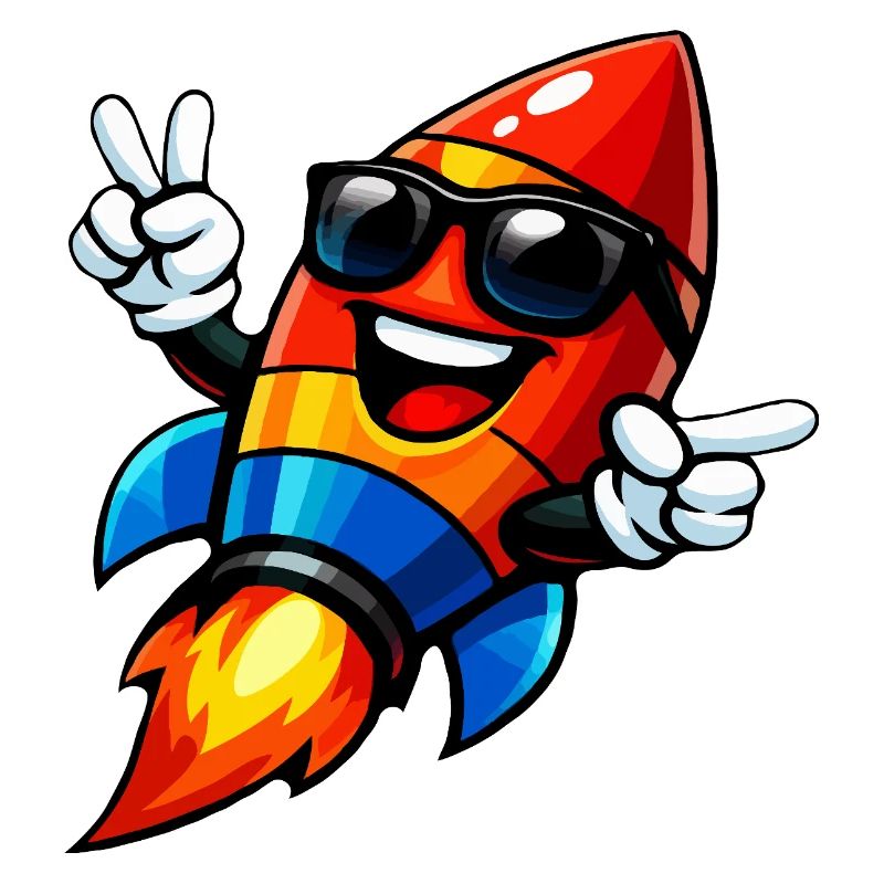 Fröhliche Rocket mit Sonnenbrille