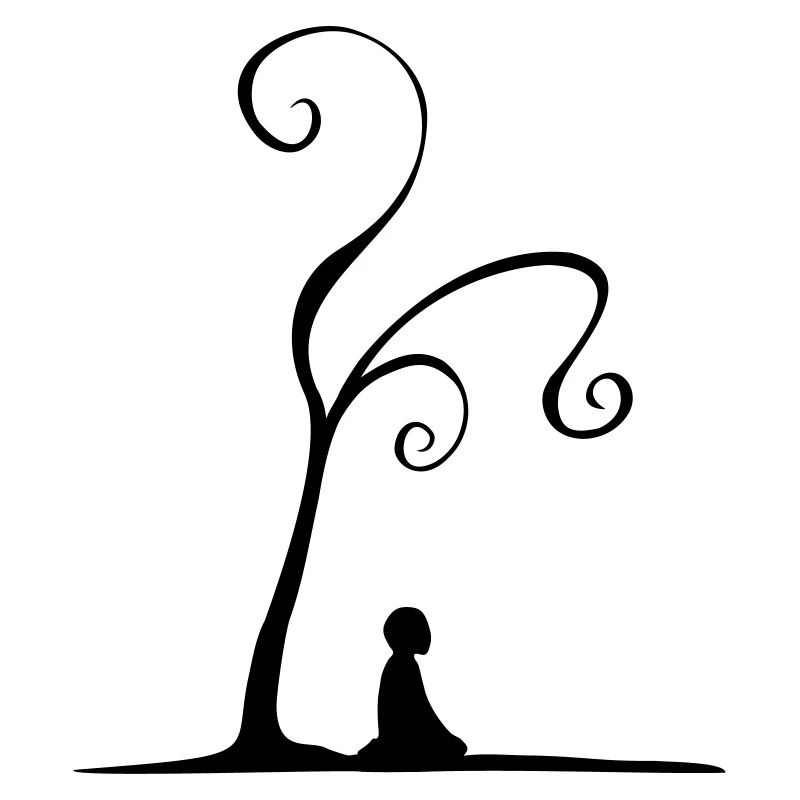 Meditation unter Baum