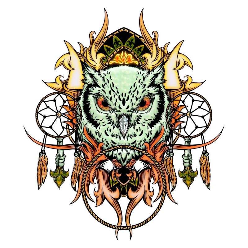 Elegante Eule mit Traumfänger