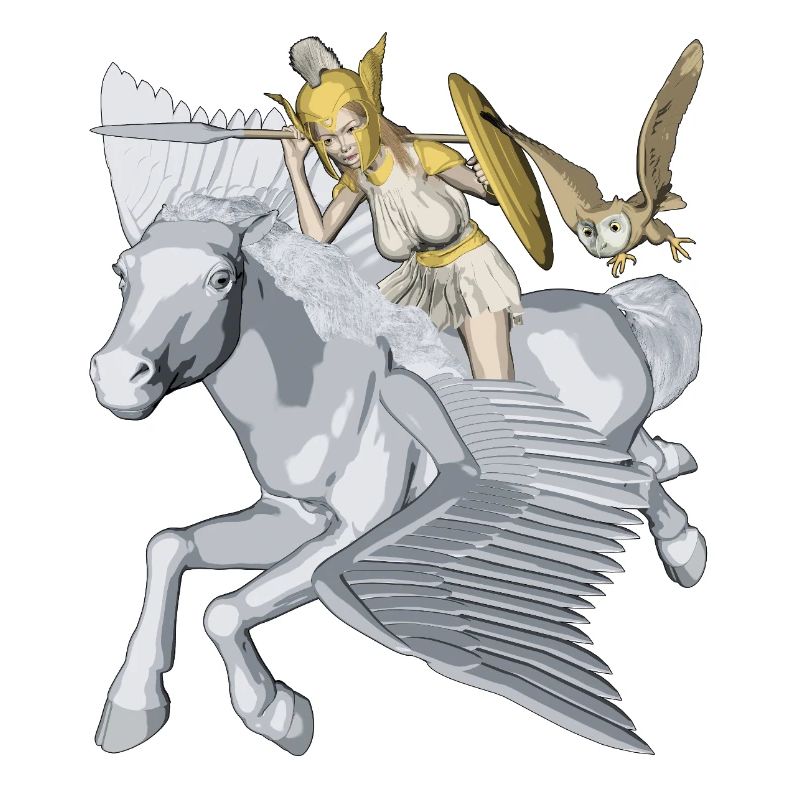 Athene und Pegasus