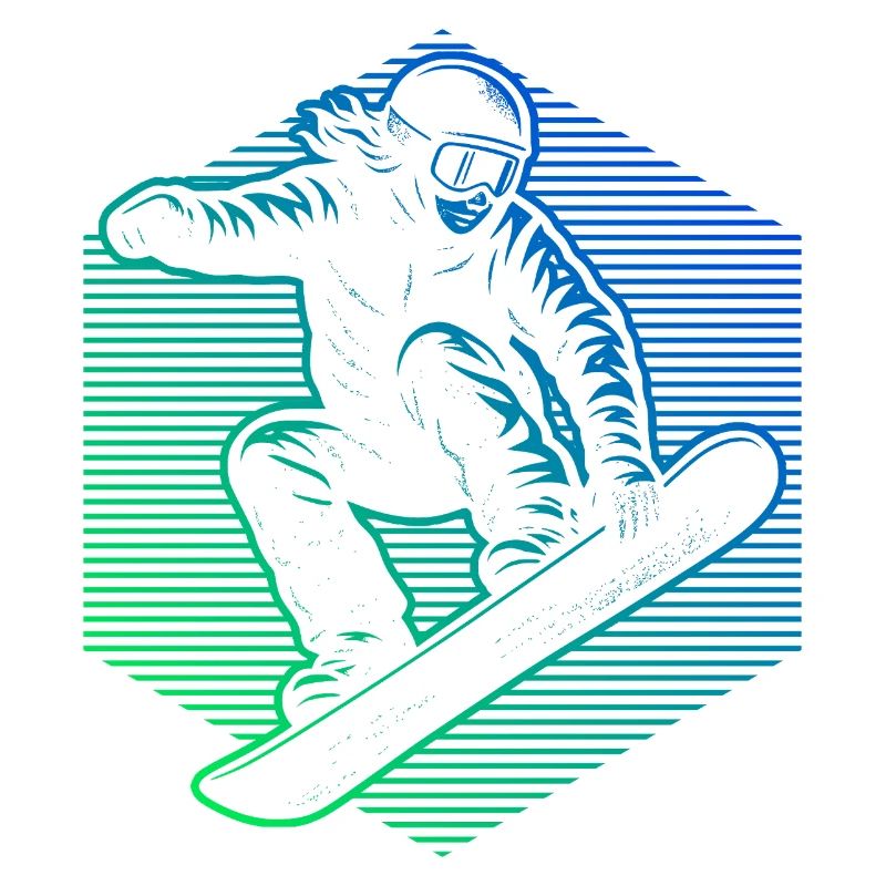 Snowboardeurs en pente néon