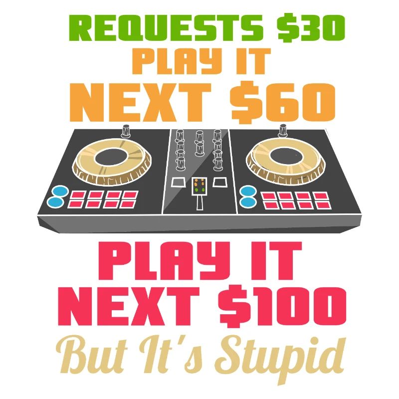 Funny DJ Request Fee Musical Turntable Design