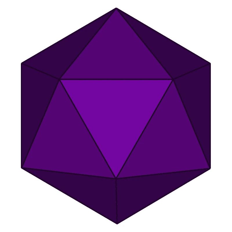  Purple Polyhedral D20 Dice