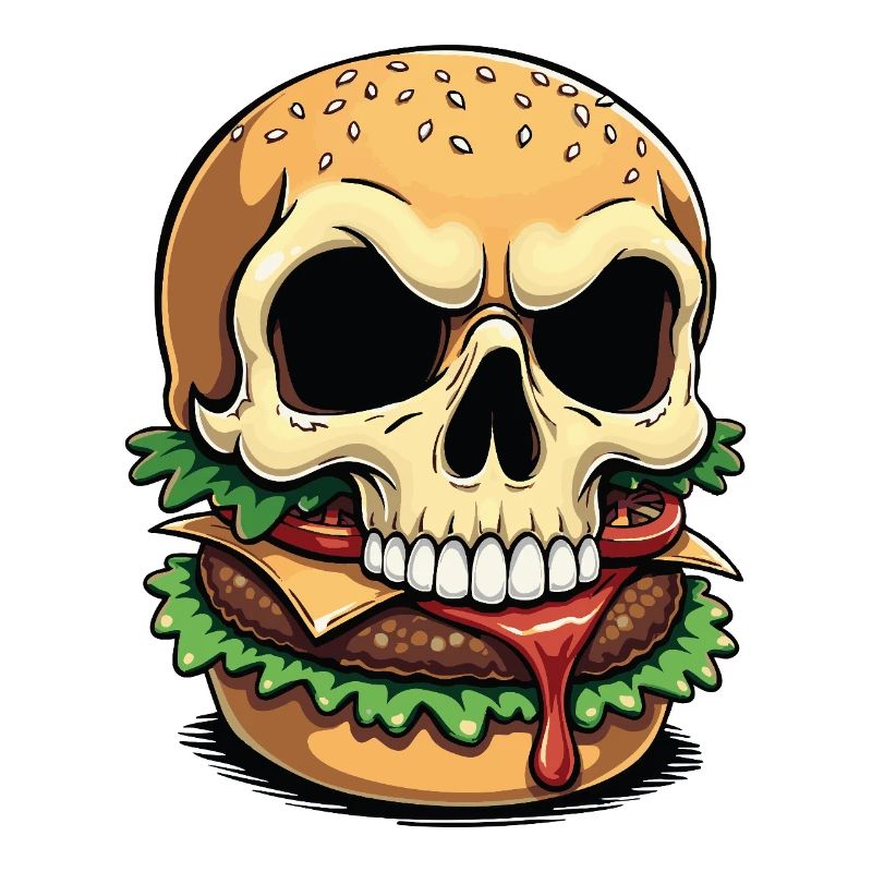 Skull Burger Popart