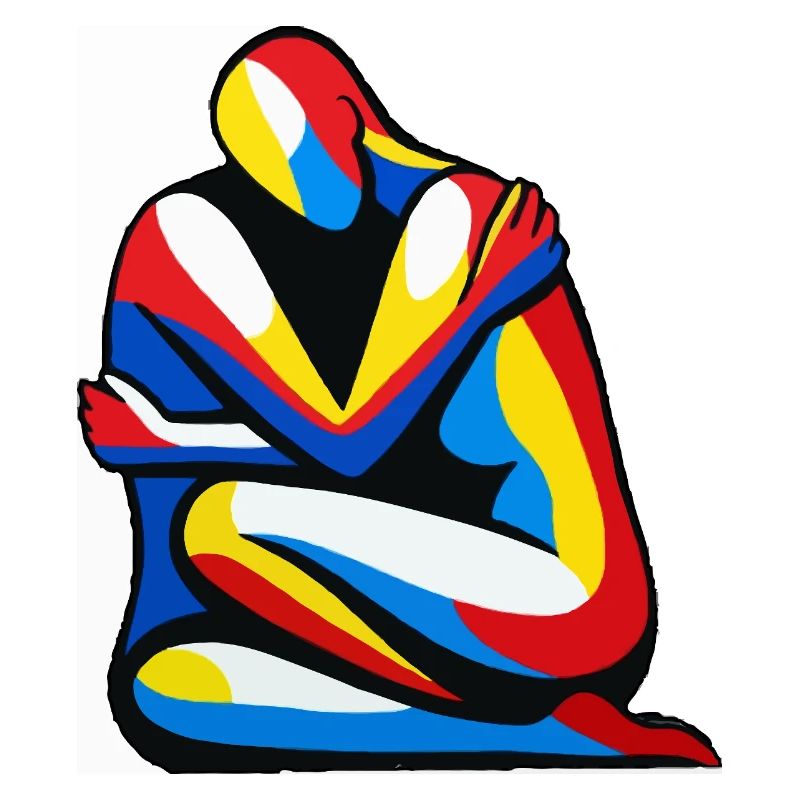 Colorful abstract hug
