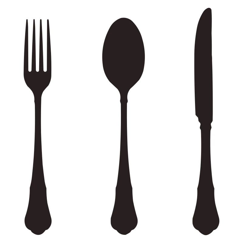 Silhouette minimaliste de couverts