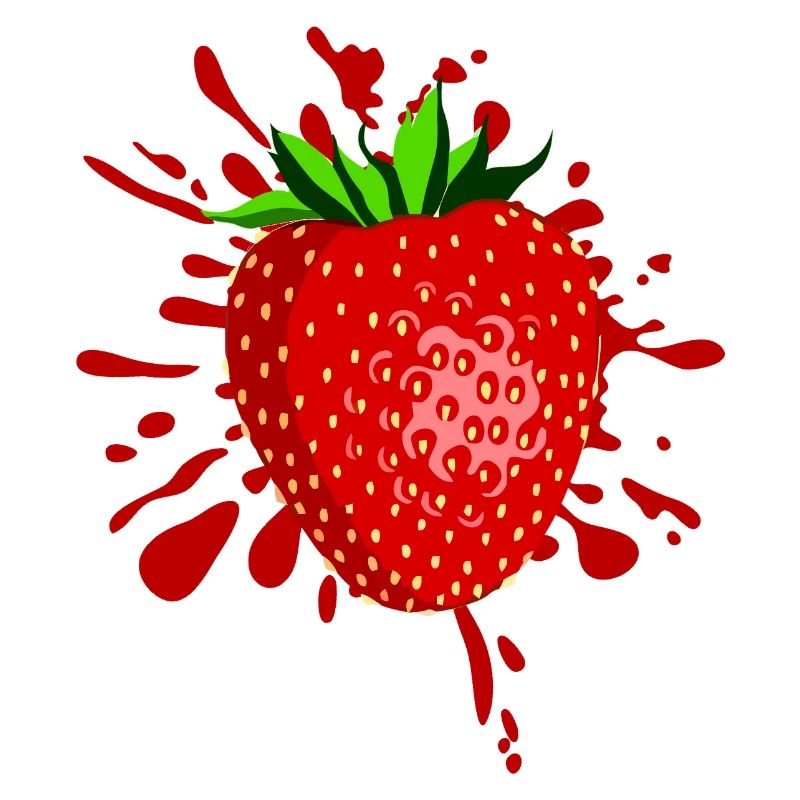 Strawberry Splash Fruit Art