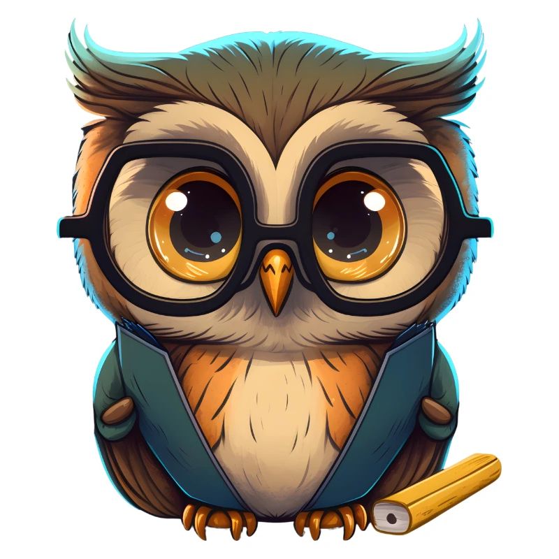 Schlaue Eule mit Brille