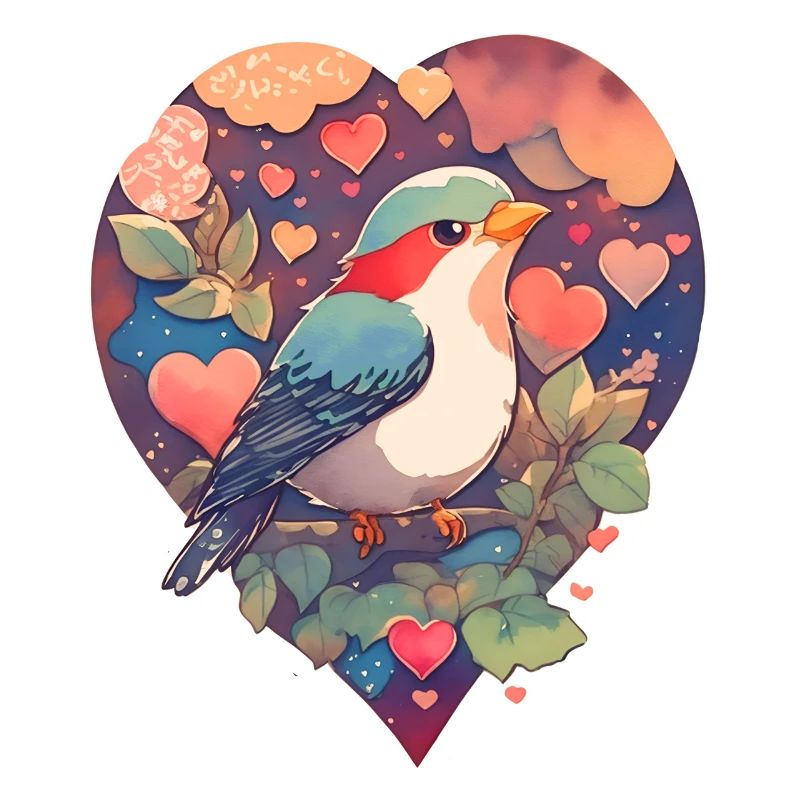 Vogel mit Herz