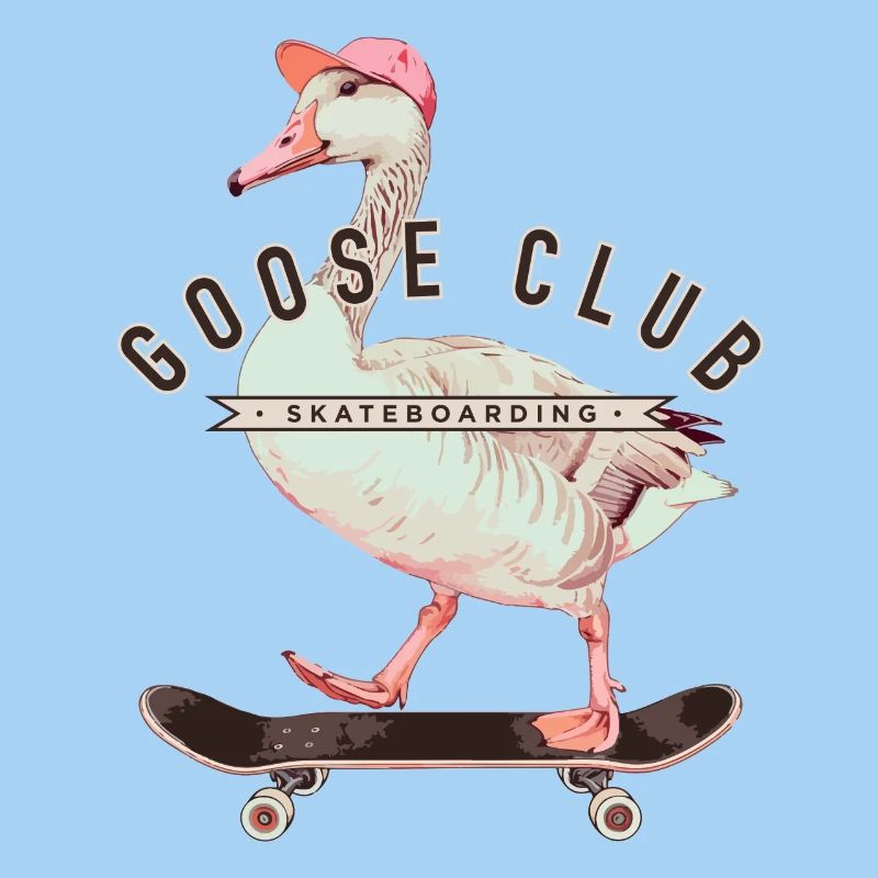Goose Skateboarding Fun Design