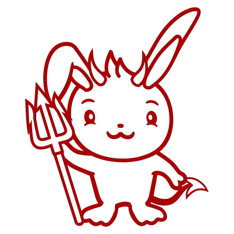 Bunny Devil Demon Evil Satan Hell Trident Costume