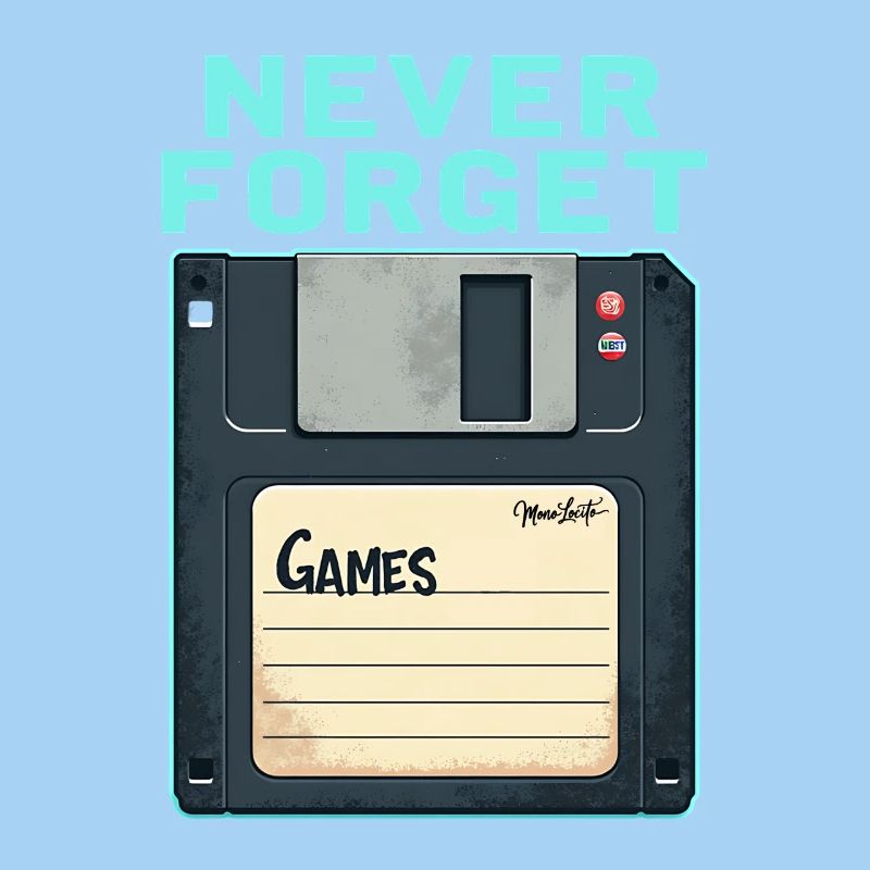 Never Forget Retro Floppy Disk Design