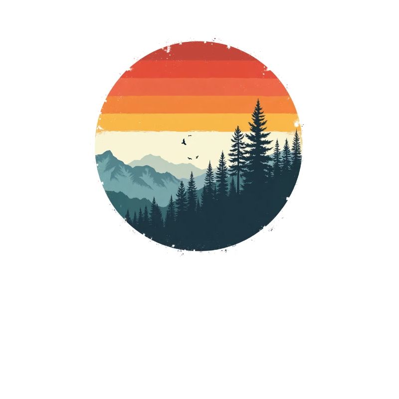 Retro Bergwald Horizont
