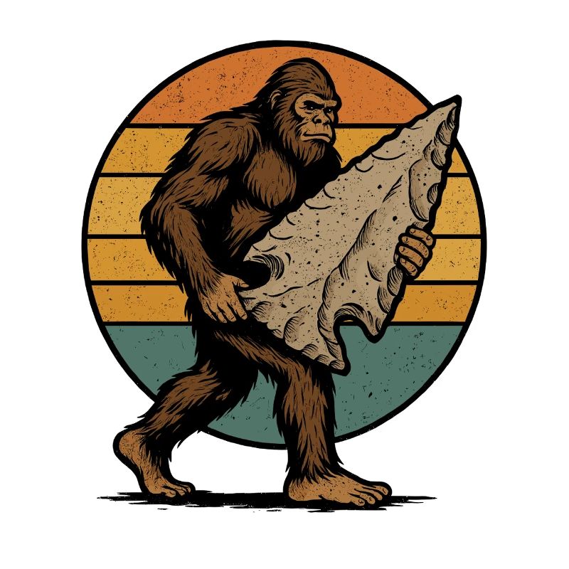 Bigfoot avec pointe de flèche Pointe de flèche silex
