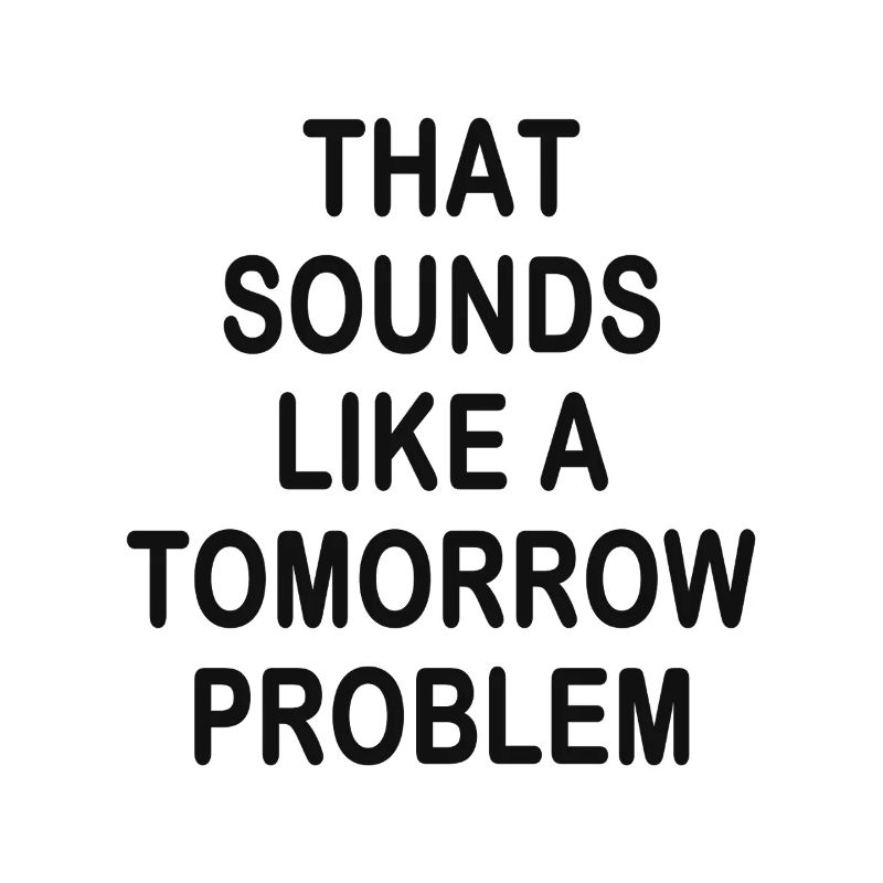 that sounds like a Tomorrow problem