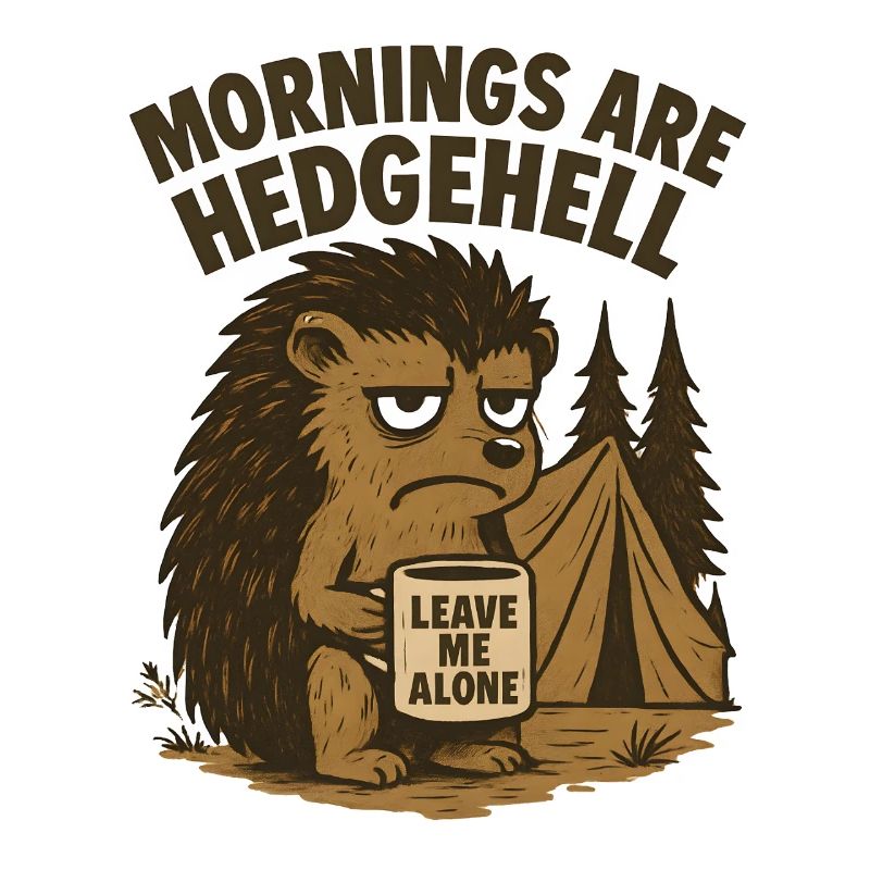 Igel mit Kaffeetasse