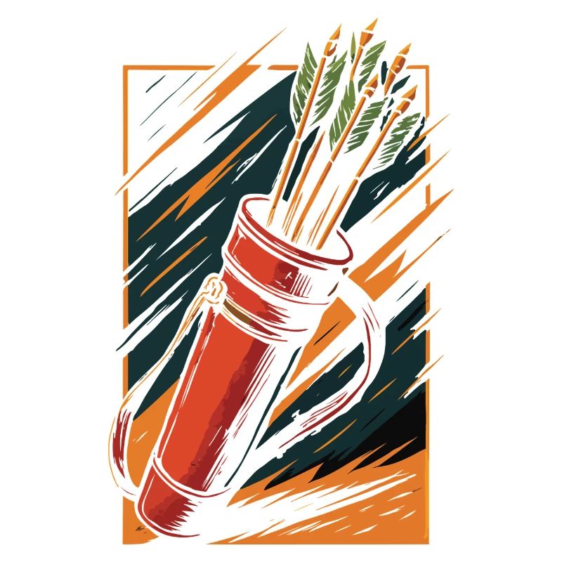 Bogenschießen Bogen Köcher Pfeile Design