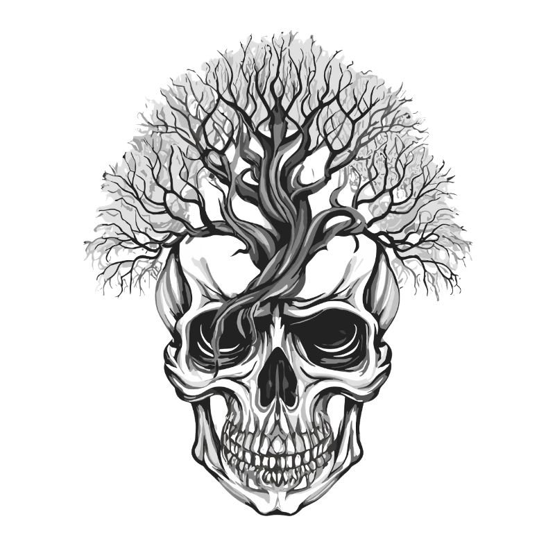 Forest Tree Skull Art Design