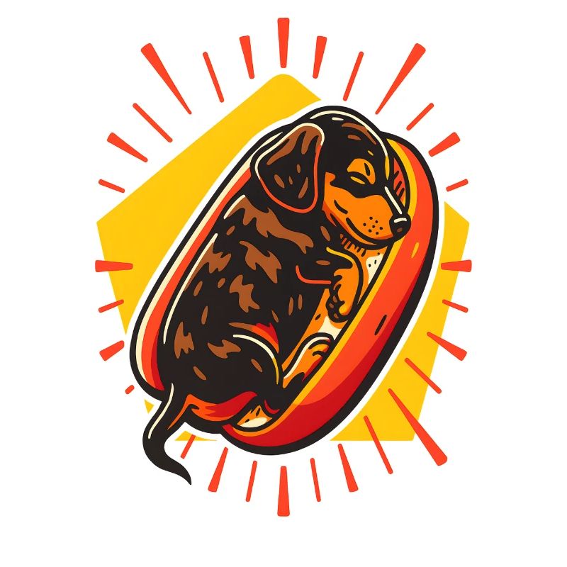Dackel-Hotdog-Illustration