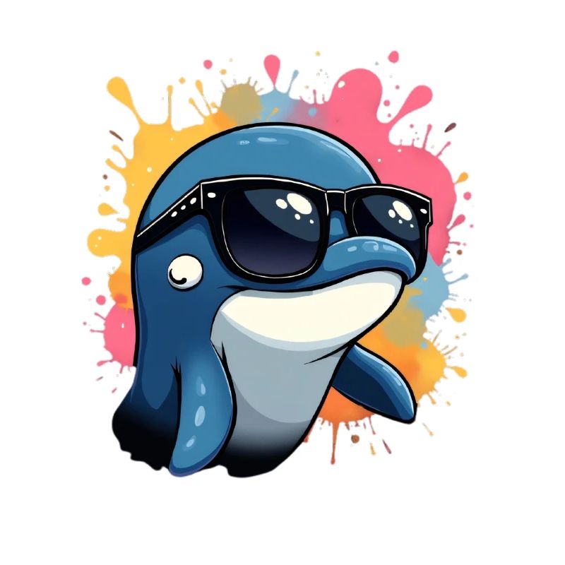 Cooler Delfin mit Sonnenbrille