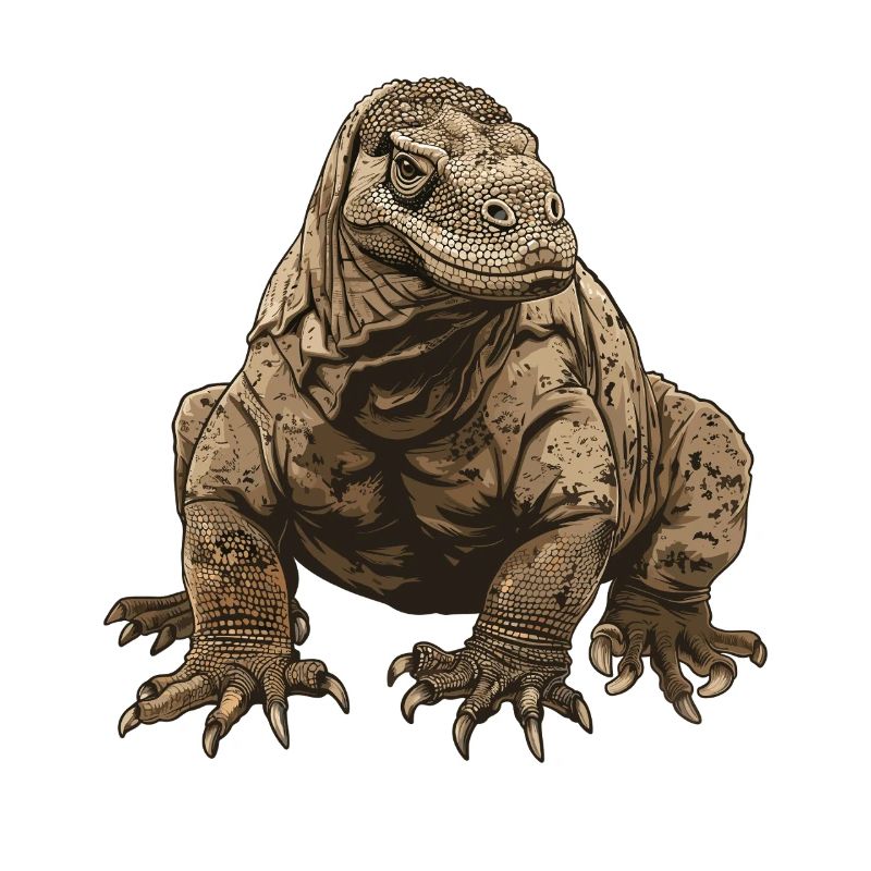 Realistic Komodo Dragon Illustration