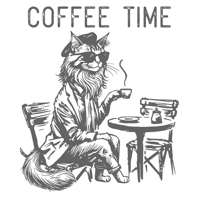 Un design de café de chat cool pour les amateurs de café