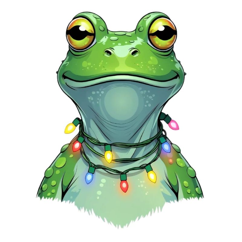 Lichterfrosch mit Weihnachtskette