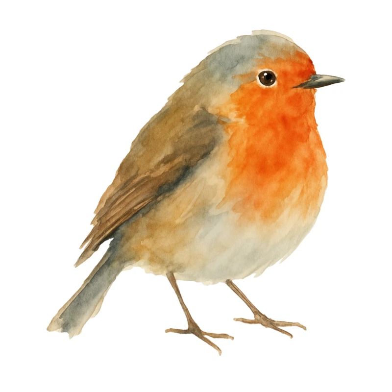 Aquarell Rotkehlchen